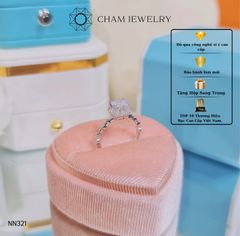 Nhẫn NN321 CHAM JEWELRY, Xoàn Vuông 5.0mm (Barcode TNN1225).
