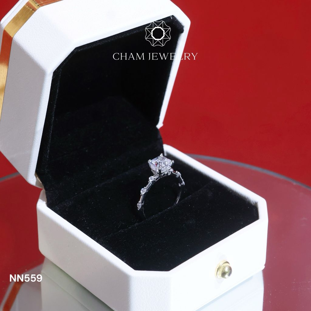 Nhẫn Nữ NN559 CHAM JEWELRY, Đá Nam Phi Chủ 6.0mm (Barcode TNN1256)