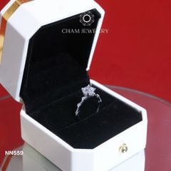 Nhẫn Nữ NN559 CHAM JEWELRY, Đá Nam Phi Chủ 6.0mm (Barcode TNN1256)