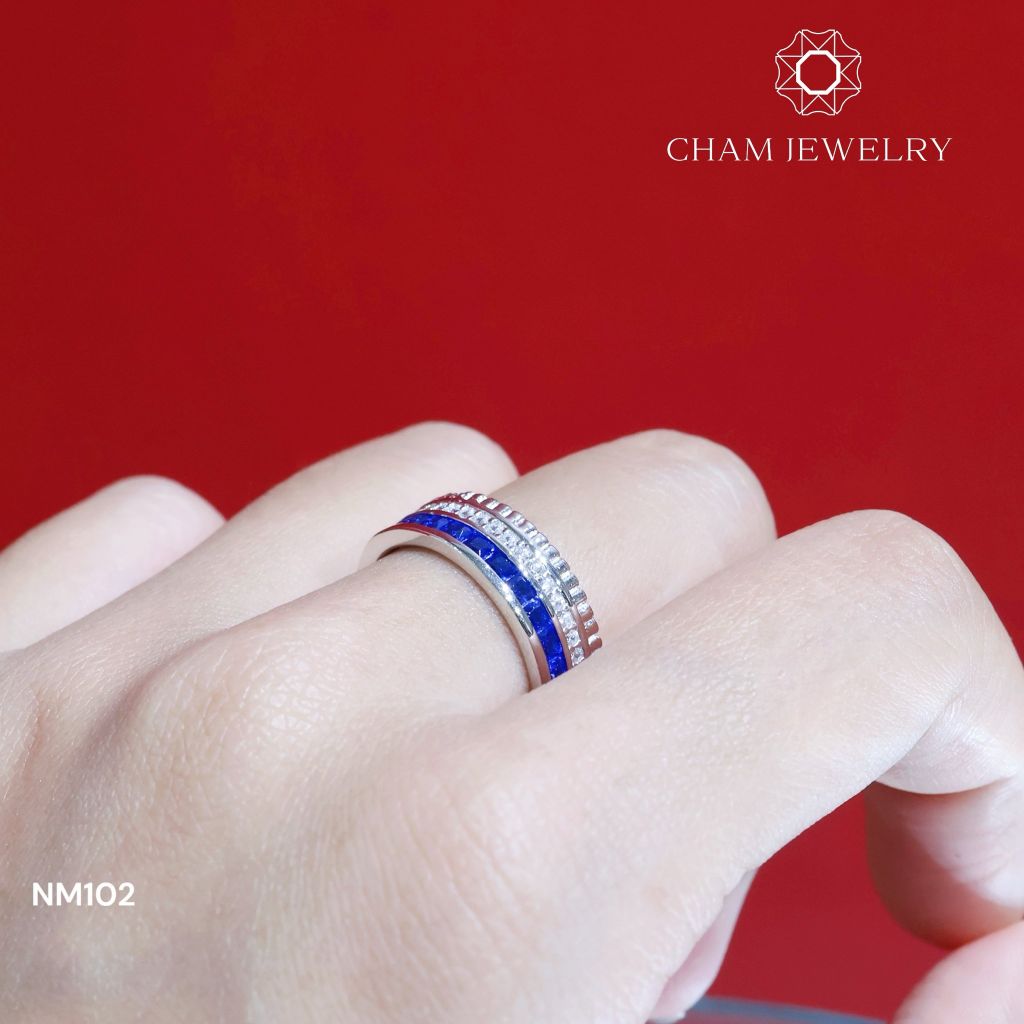Nhẫn NM102 CHAM JEWELRY, Bản 6.5mm