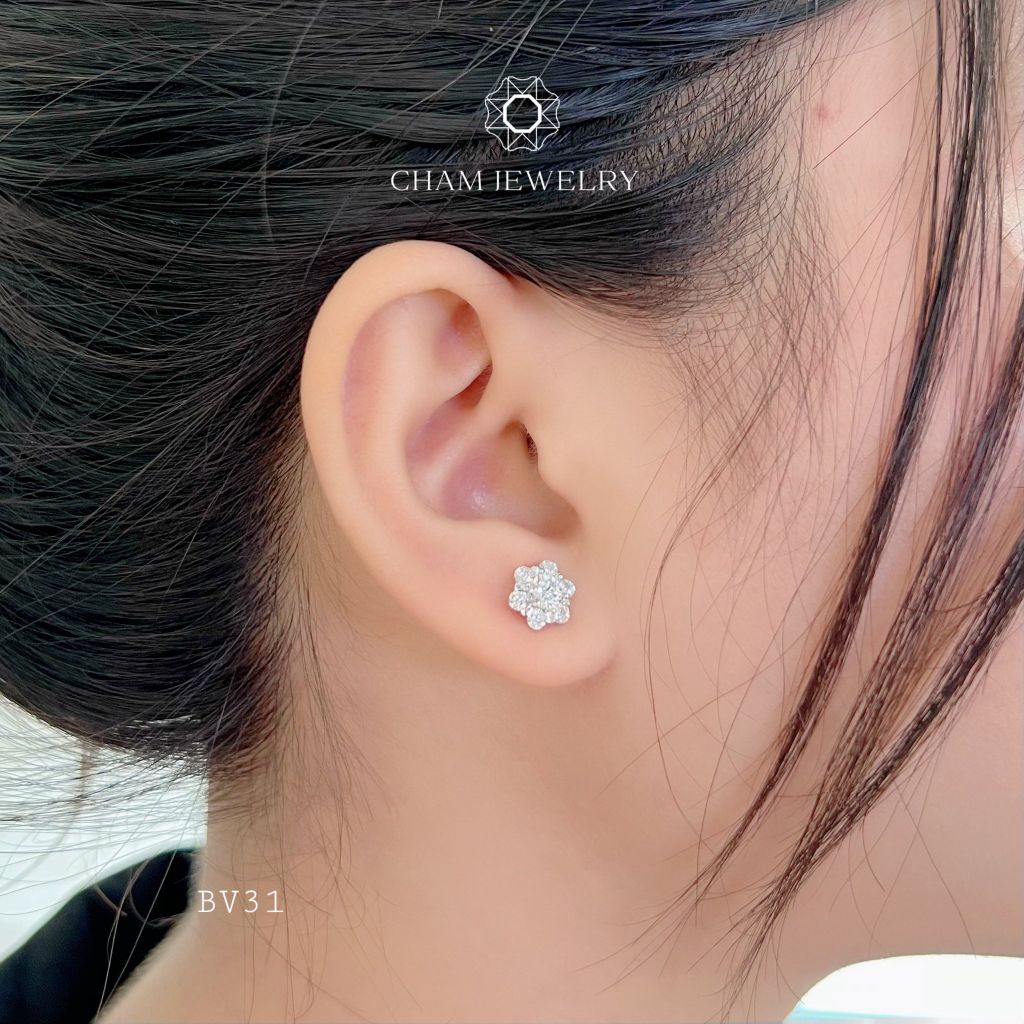 Hoa Tai CHAM JEWWLRY BV31, Chủ 4.5mm  Barcode TBV22).