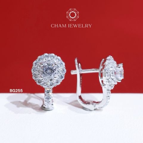 Hoa Tai BG255 CHAM JEWELRY, Chủ 4.0mm (Barcode TBG903).