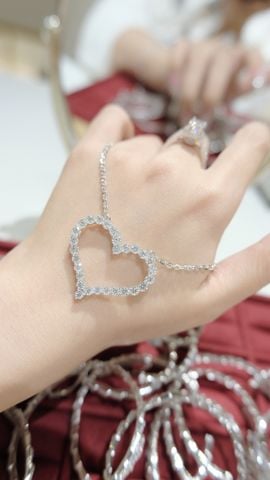 Dây Chuyền CHAM JEWELRY DF05, Trái Tim Moissanite 3.0mm (Barcode TFM0023- TDBC0359).