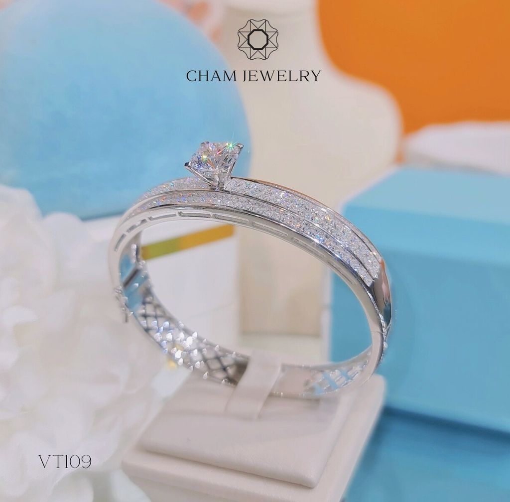 Vòng Tay CHAM JEWELRY VT109, Vòng Xoàn 1 Hột (Barcode CV6208).