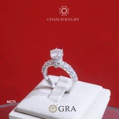 Nhẫn NC71 CHAM JEWELRY, Full Kim Cương Moissanite, Chủ 6.3mm (Barcode ONNU81)
