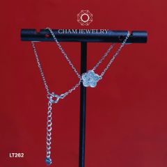 Lắc Tay LT262 CHAM JEWELRY, Lắc Cỏ 5 Lá Free Size Bản 9.0mm ( Barcode CSL70316).
