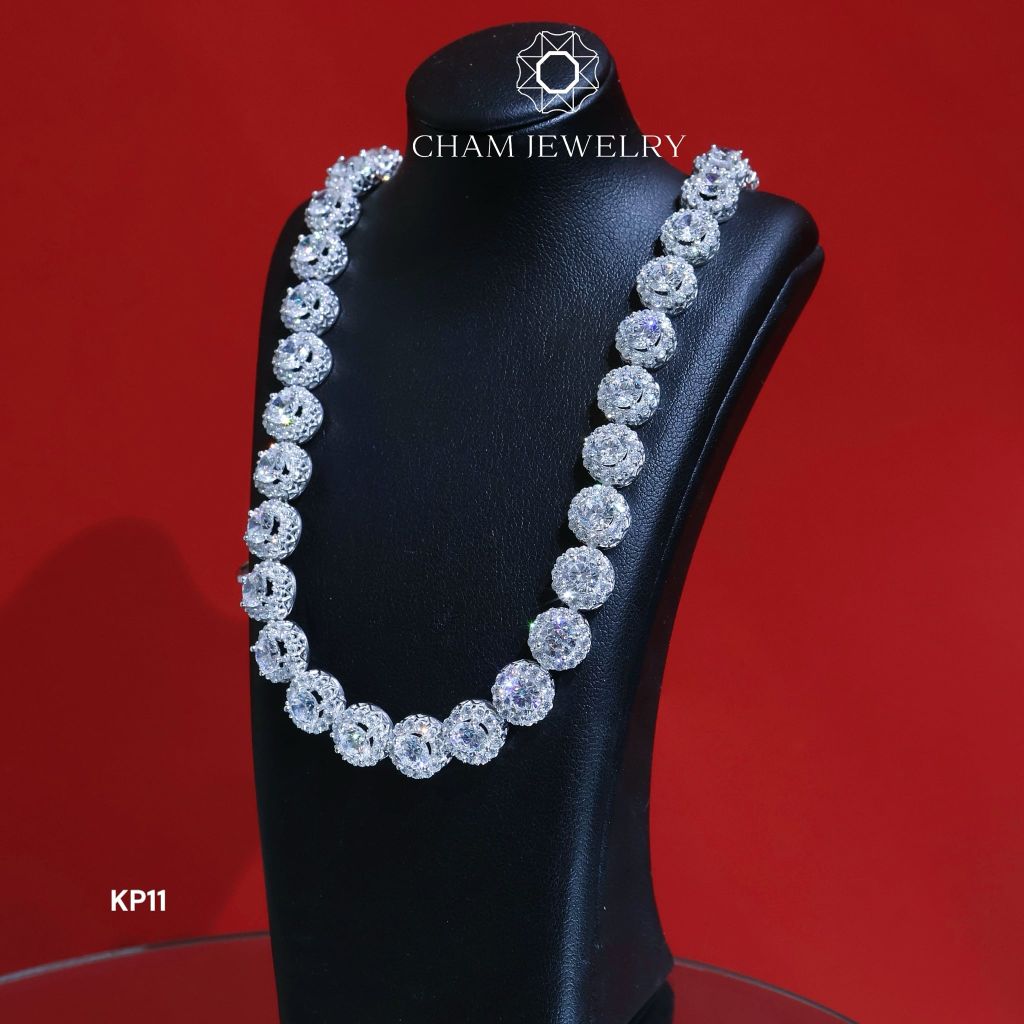 Dây Chuyền KP11 CHAM JEWELRY, Dây Full Xoàn Tròn Chủ 5.0mm (Barcode TDK10).