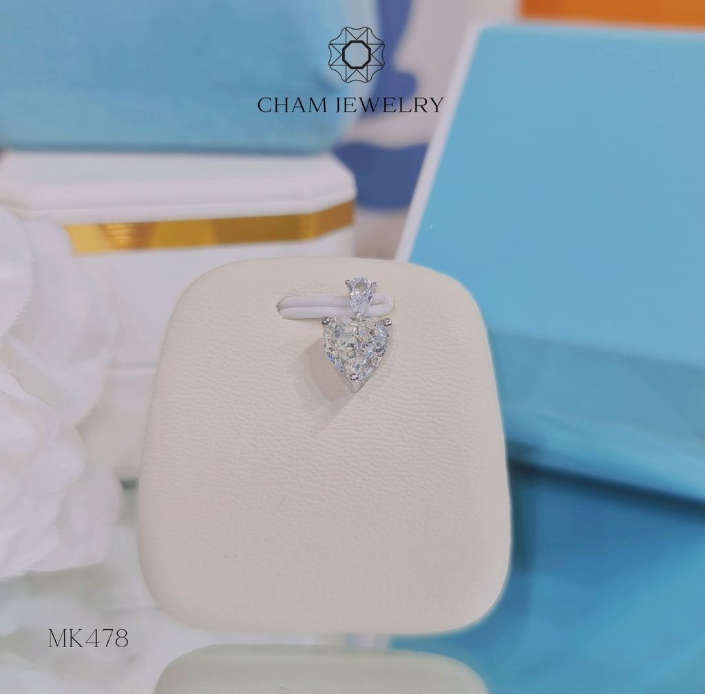 Mặt Dây Chuyền MK478 CHAM JEWELRY, Chủ 8.0mm Trái Tim Đá Nam Phi (Barcode TMX284).