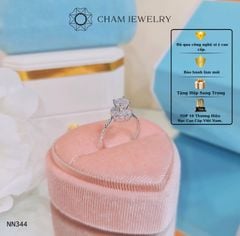 Nhẫn NN344 CHAM JEWELRY, Nhẫn HaLo Xoàn Hoa Chủ 5.5mm ( Barcode TNN1247).