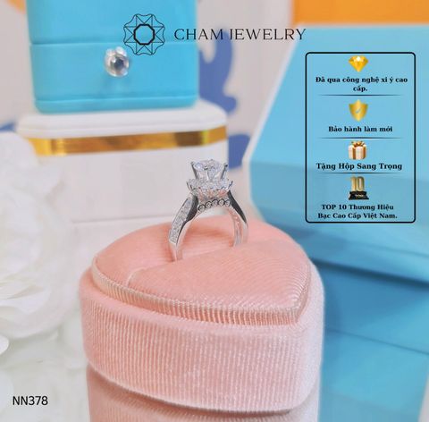 Nhẫn NN378 CHAM JEWELRY, Chủ 6.5mm (Barcode TNN1115).