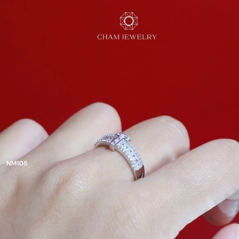 Nhẫn NM105 CHAM JEWELRY, Nhẫn Chữ T Bản 4mm (Barcode TNCC11)