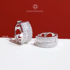 Hoa Tai BK138 CHAM JEWELRY, Hoa Tai Khoen Bản 6.0mm (Barcode TBK204).