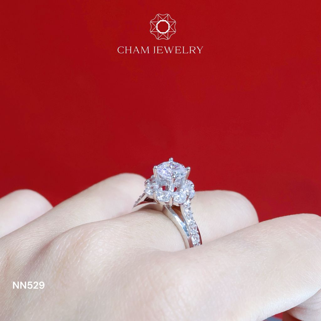 Nhẫn Nữ NN529 CHAM JEWELRY, Chủ 6.5mm (Barcode TNN1492).