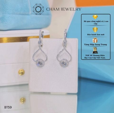Hoa Tai CHAM JEWELRY BT59 , Chủ 4.5mm .( Barcode TBT581)