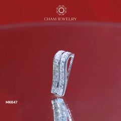 Mặt Dây Chuyền MK647 CHAM JEWELRY, Mặt Xỏ Kiểu 2 Hàng Đá ( Barcode TMX247)