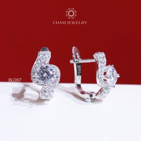 Hoa Tai BG267 CHAM JEWELRY, Chủ 4.5mm (Barcode TBG934).
