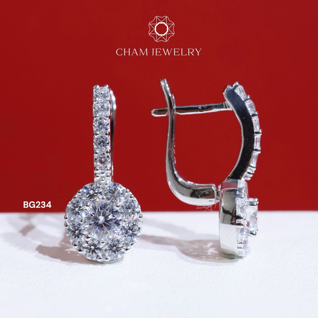 Hoa Tai CHAM JEWELRY BG234, Chủ 4.0mm (Barcode TBG61).