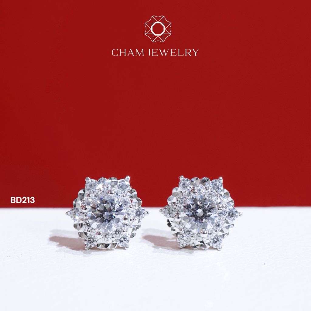 Hoa Tai BD213 CHAM JEWELRY , Chủ 4.0mm (Barcode TBD1174).