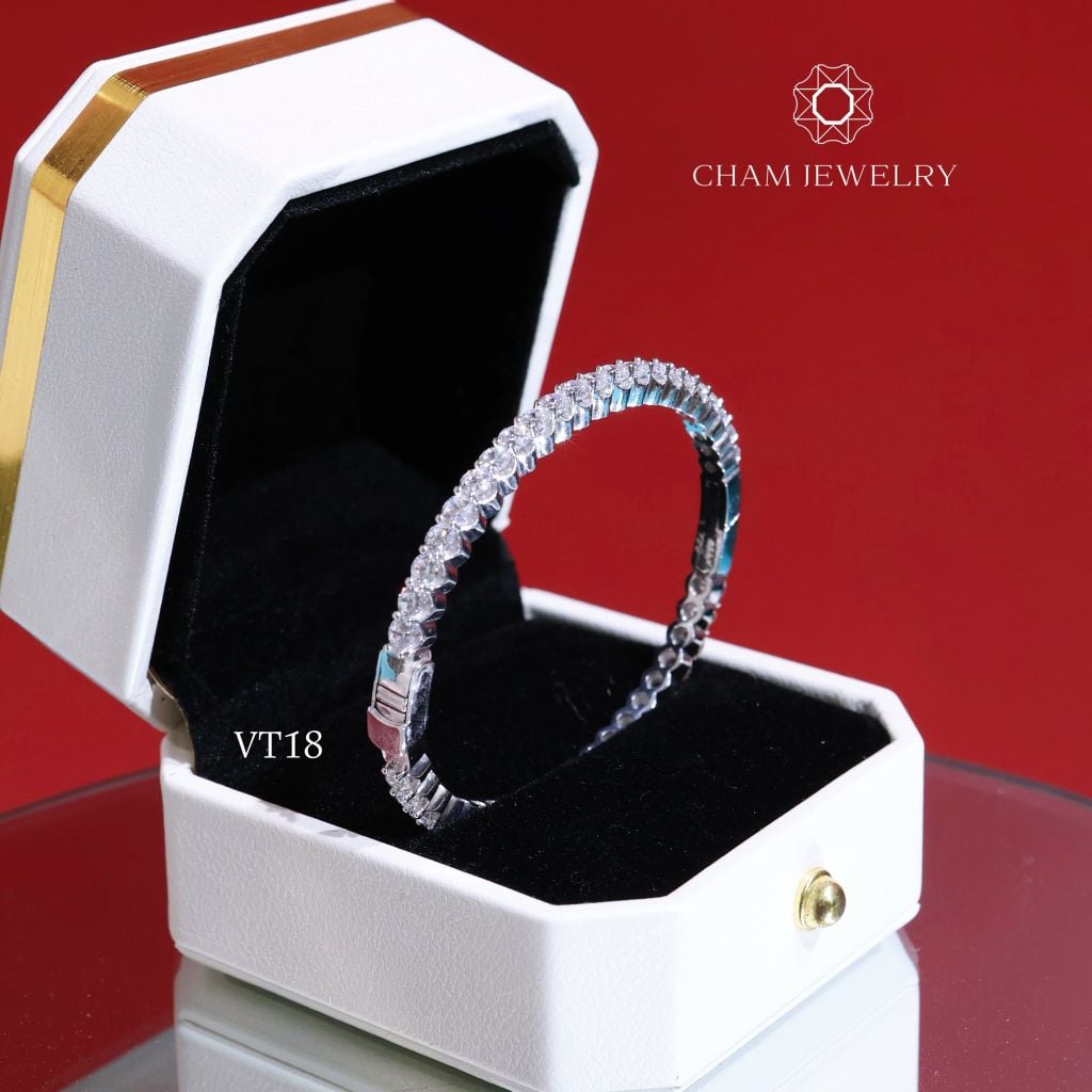Vòng Tay CHAM JEWELRY VT18, Vòng Full Đá 3.0mm (Barcode TV48).