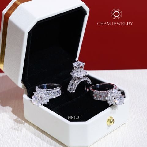 Nhẫn NN103 CHAM JEWELRY, Nhẫn Nữ Hoàng Chủ 7.0mm (Barcode TNN750).