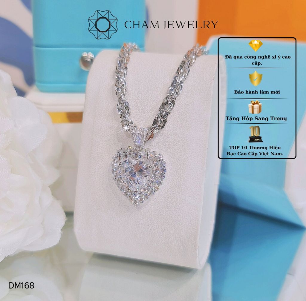 Dây Chuyền MK168-DX03 50cm CHAM JEWELRY, Mặt Tim.