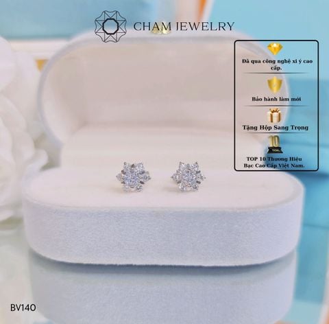 Hoa Tai BV140 CHAM JEWELRY, Chủ 4.0mm (Barcode CTP140).