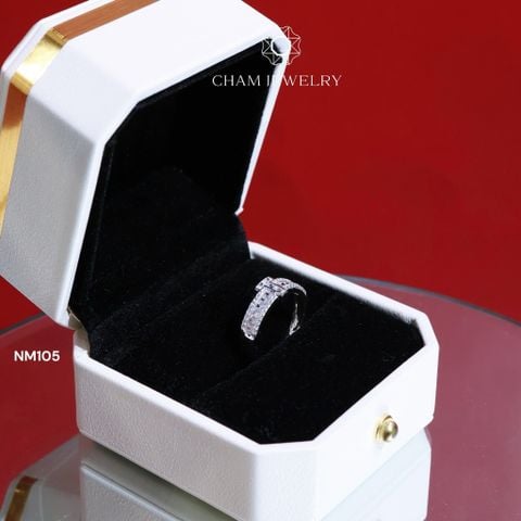 Nhẫn NM105 CHAM JEWELRY, Nhẫn Chữ T Bản 4mm (Barcode TNCC11)