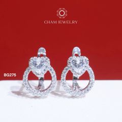 Hoa Tai BG275 CHAM JEWELRY, Chủ 4.0mm Trái Tim (Barcode TBG340).