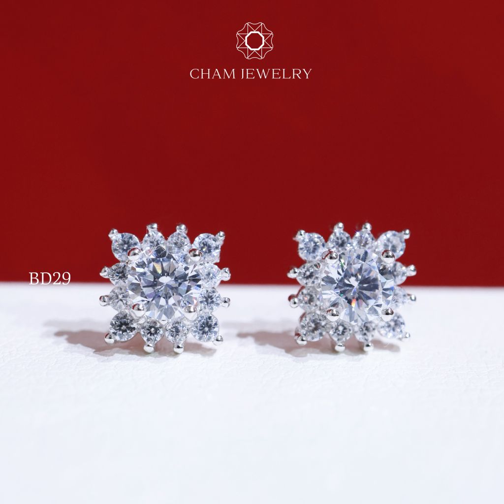 Hoa Tai BD29 CHAM JEWERLY , Chủ 4.0mm (Barcode TBD1189).
