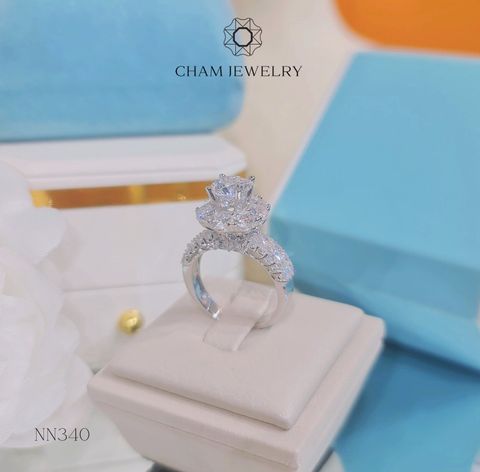 Nhẫn NN340 CHAM JEWELRY, Chủ 7mm ( Barcode TNN1228).