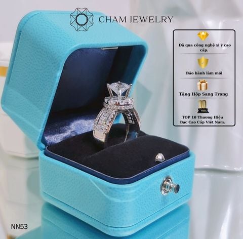 Nhẫn CHAM JEWELRY NN53, HaLo Tròn Newzealand 7mm (Barcode TNN0906).