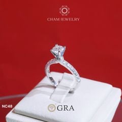 Nhẫn NC48 CHAM JEWELRY, Full Kim Cương Moissanite Chủ 5.5mm (Barcode ONNU39).