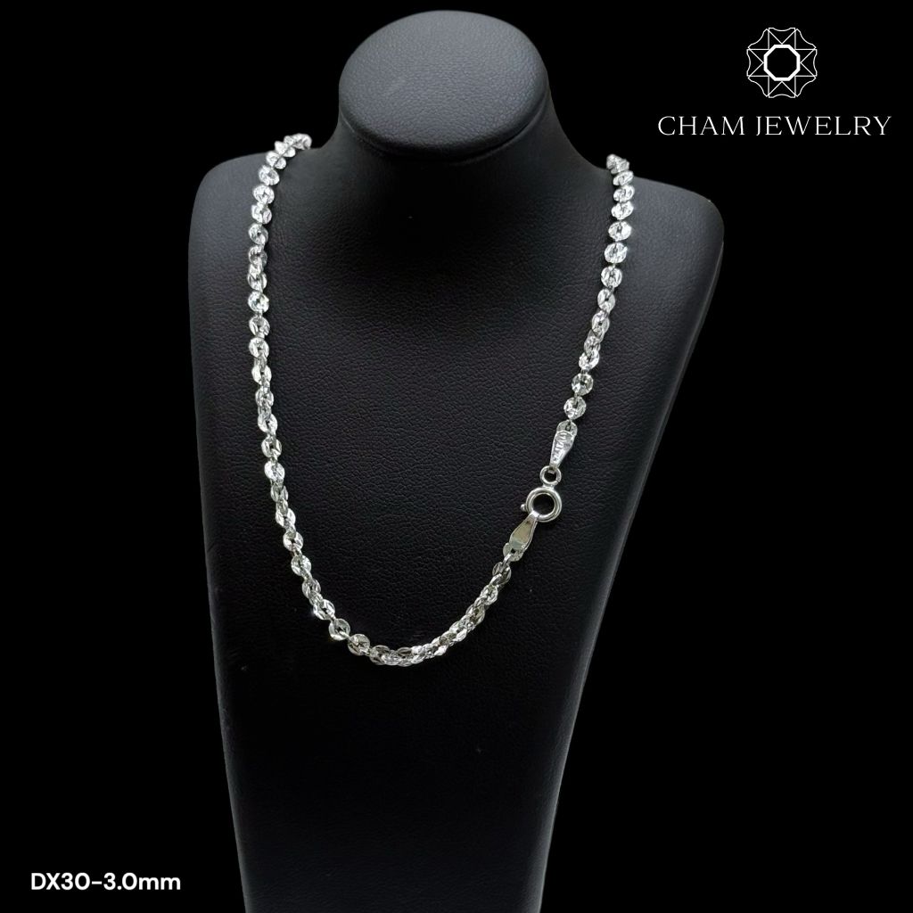 Dây Chuyền CHAM JEWELRY DX30, Xoắn Lá Tròn 3mm ( Barcode TDBC0723).