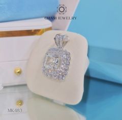 Mặt Dây Chuyền MK483 CHAM JEWELRY, Xoàn Vuông 10mm Đá Vàng ( Barcode TMA1454).