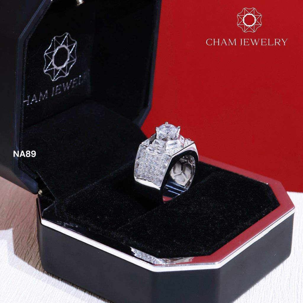 Nhẫn Nam NA89 CHAM JEWELRY, Chủ 6.5mm (Barcode TNNA412).
