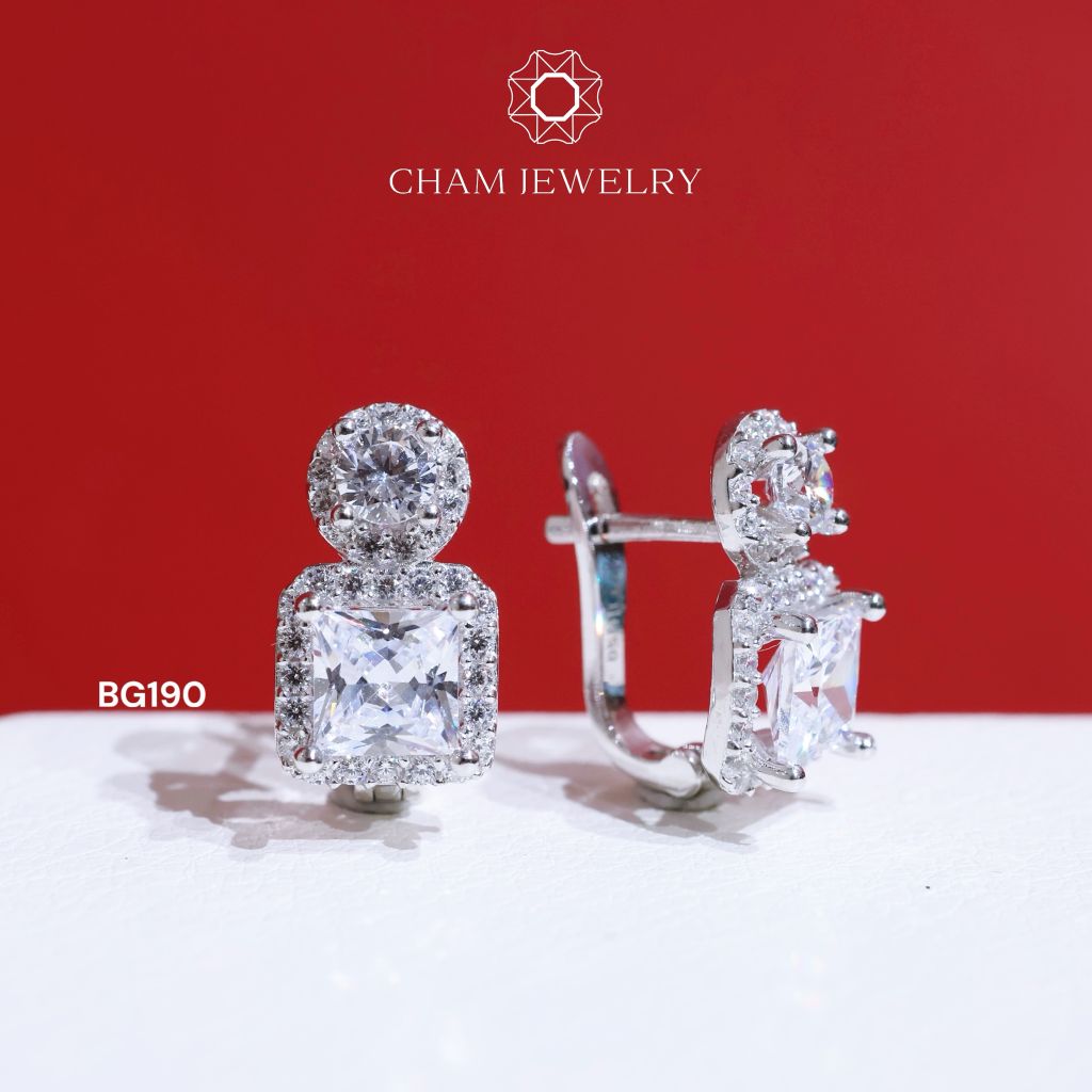 Hoa Tai CHAM JEWERLY BG190, Chủ 5.0mm (Barcode TBG366).
