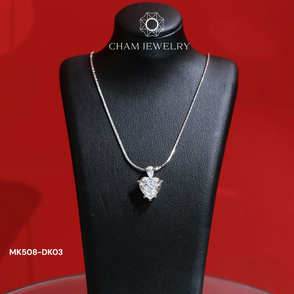 Dây Chuyền MK508-DK03 45cm CHAM JEWELRY, Mặt Tim Đá Nam Phi.