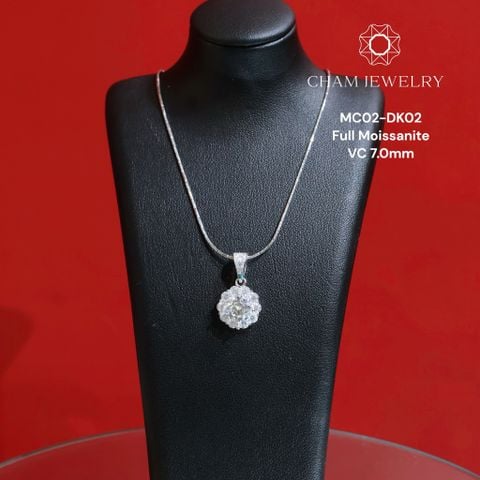 Dây Chuyền MC02-DK02 CHAM JEWELRY , Chủ 7.0mm Full Moissanite Cao Cấp