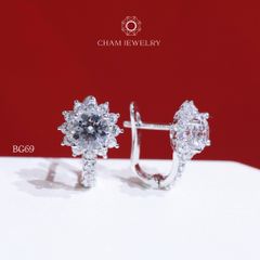 Hoa Tai BG69 CHAM JEWERLY, Chủ 5.5mm Full Đá (Barcode TBG936).