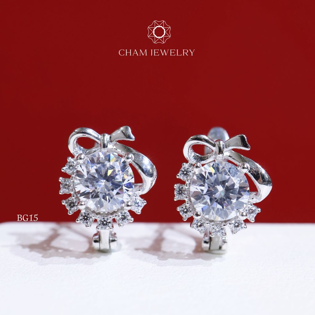 Hoa Tai BG15 CHAM JEWELRY, Chủ 6.0mm ( Barcode TBG434).