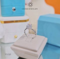 Nhẫn NN321 CHAM JEWELRY, Xoàn Vuông 5.0mm (Barcode TNN1225).