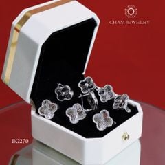 Hoa Tai BG270 CHAM JEWELRY, Cỏ 4 Lá Chạm Máy (Barcode TBG939).