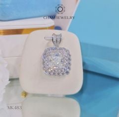 Mặt Dây Chuyền MK483 CHAM JEWELRY, Xoàn Vuông 10mm Đá Vàng ( Barcode TMA1454).
