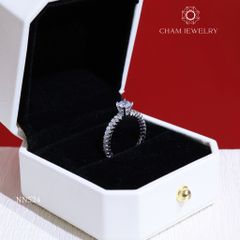 Nhẫn Nữ NN524 CHAM JEWELRY, Full Đá Chủ 5.0mm (Barcode TNN498).