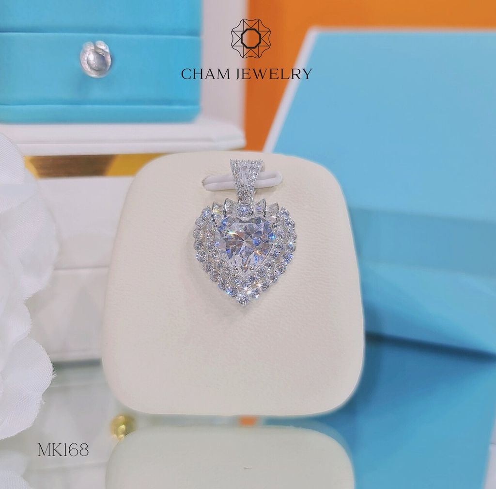 Mặt Dây Chuyền MK168 CHAM JEWELRY, Mặt Trái Tim Nơ (Barcode TMA969).