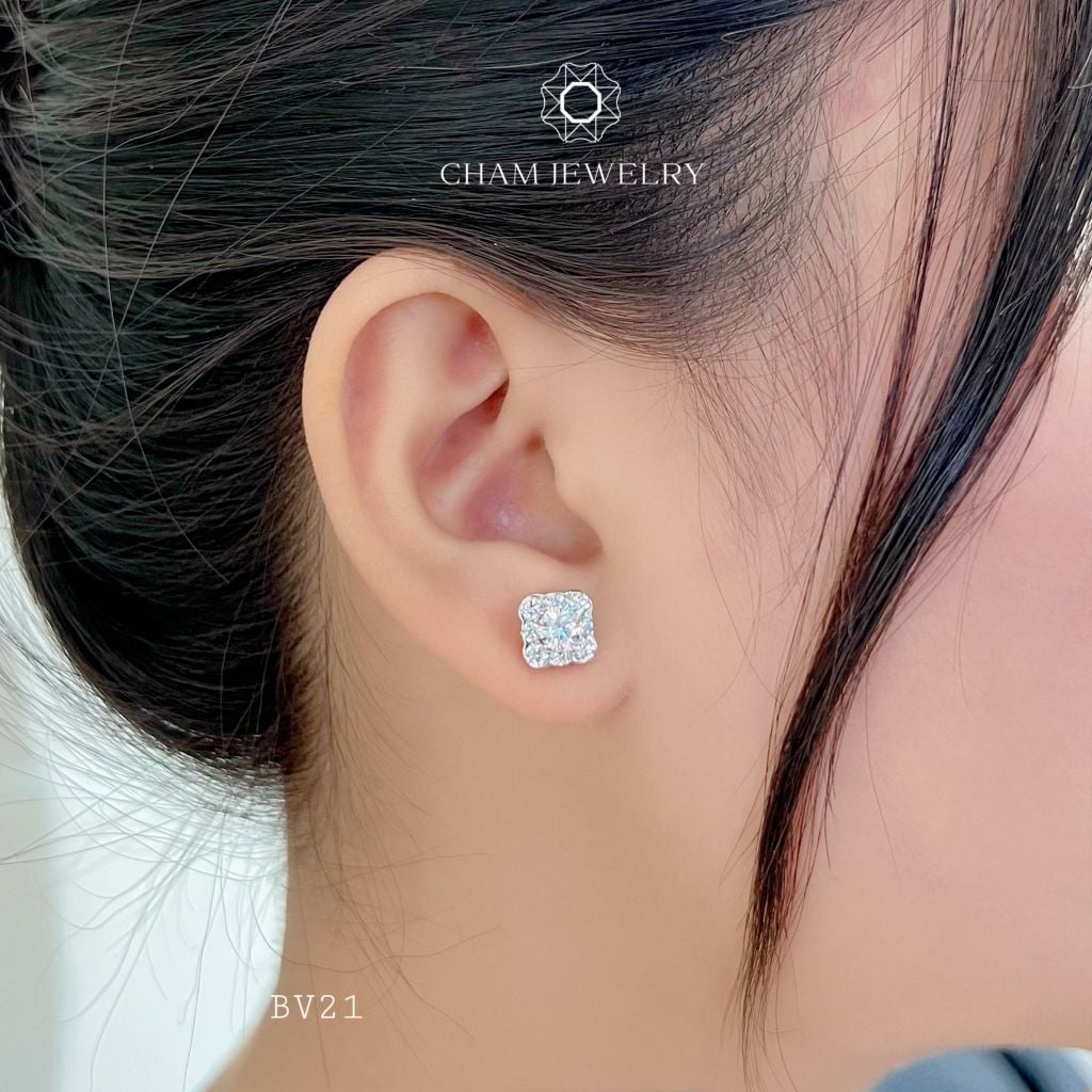 Hoa Tai BV21 CHAM JEWWLRY, Chủ 5.0mm.