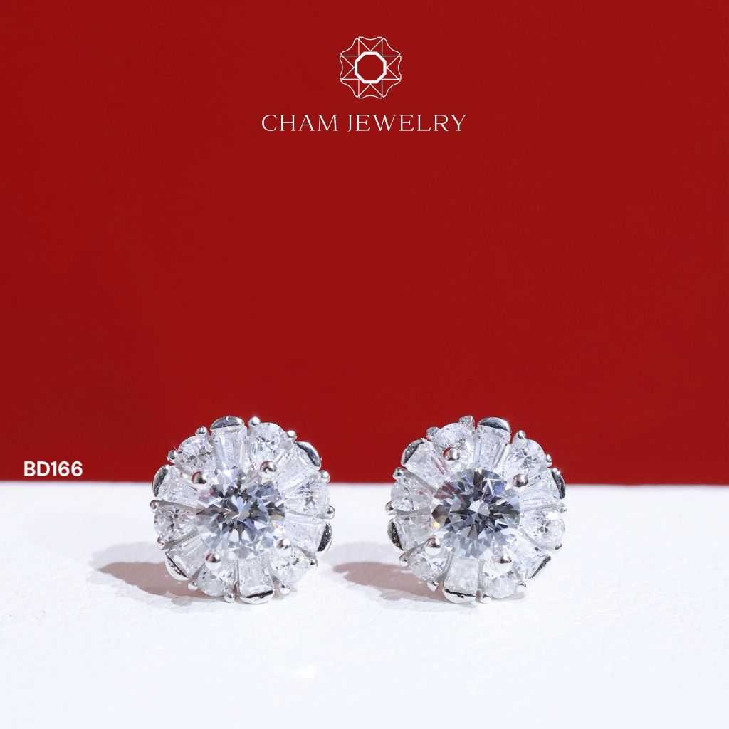 Hoa Tai BD166 CHAM JEWELRY, Chủ 4.0mm ( Barcode TBD1057).