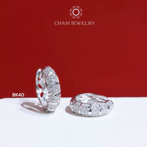 Hoa Tai BK40 CHAM JEWELRY, Khoen Tròn. (Barcode CB7010)