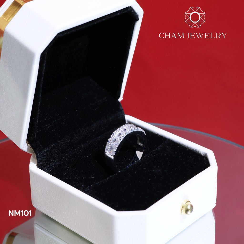 Nhẫn NM101 CHAM JEWELRY, Bản 5.0mm