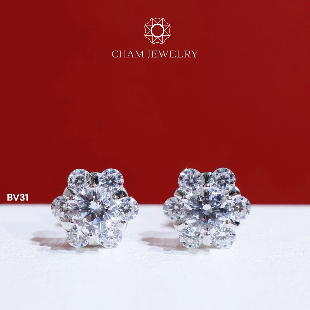 Hoa Tai CHAM JEWWLRY BV31, Chủ 4.5mm  Barcode TBV22).